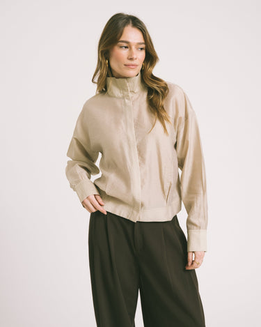 Rouge Stina High Neck Shirt Feather Gray - Things I Like Things I Love