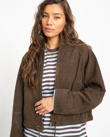 Rouge Susie Suede Jacket Seal Brown - Things I Like Things I Love