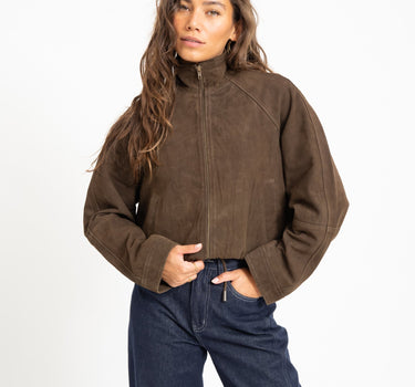 Rouge Susie Suede Jacket Seal Brown - Things I Like Things I Love