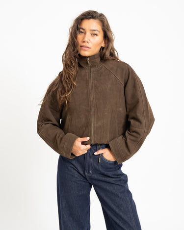 Rouge Susie Suede Jacket Seal Brown - Things I Like Things I Love