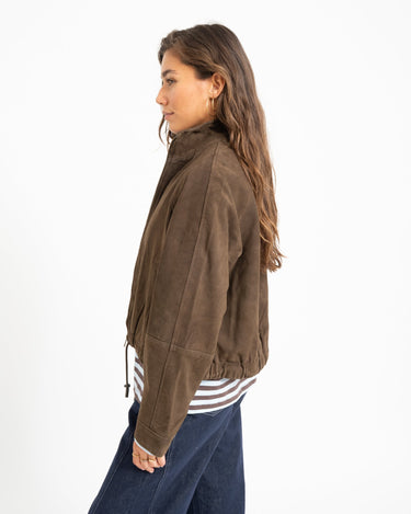 Rouge Susie Suede Jacket Seal Brown - Things I Like Things I Love