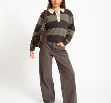 RUBY POLO NECK KNIT Seal Bruin - Things I Like Things I Love