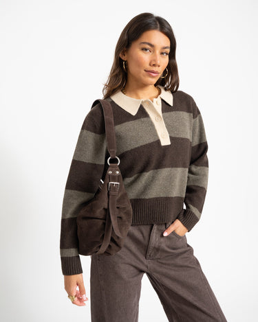RUBY POLO NECK KNIT Seal Bruin - Things I Like Things I Love