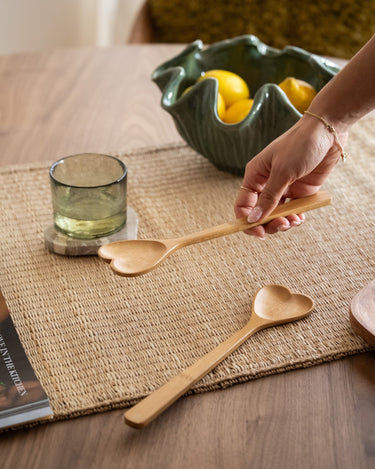 Salad Servers Heart Bamboo - Things I Like Things I Love