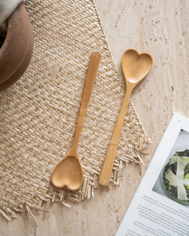 Salad Servers Heart Bamboo - Things I Like Things I Love