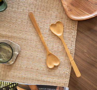 Salad Servers Heart Bamboo - Things I Like Things I Love