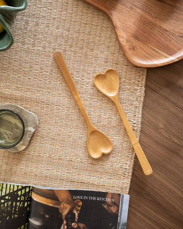 Salad Servers Heart Bamboo - Things I Like Things I Love