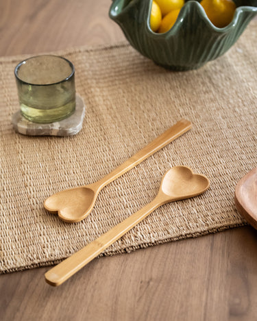 Salad Servers Heart Bamboo - Things I Like Things I Love