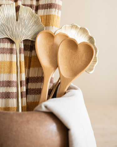 Salad Servers Heart Bamboo - Things I Like Things I Love