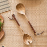 Salad Servers Wood W/ Leather - Things I Like Things I Love