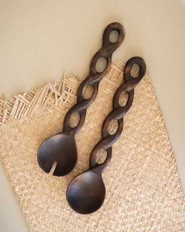 Salad Servers Zoey Dark Brown - Things I Like Things I Love