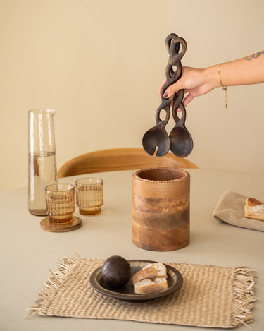 Salad Servers Zoey Dark Brown - Things I Like Things I Love