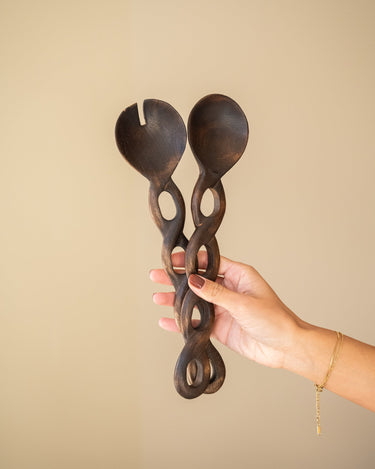 Salad Servers Zoey Dark Brown - Things I Like Things I Love