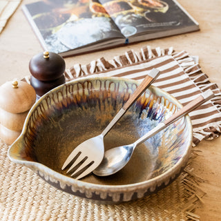 Saladebestek Chroom Hout - Things I Like Things I Love