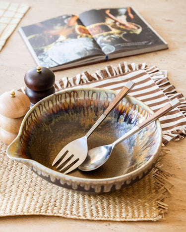 Saladebestek Chroom Hout - Things I Like Things I Love