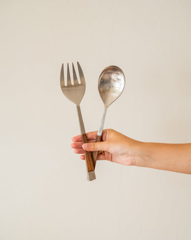 Saladebestek Chroom Hout - Things I Like Things I Love