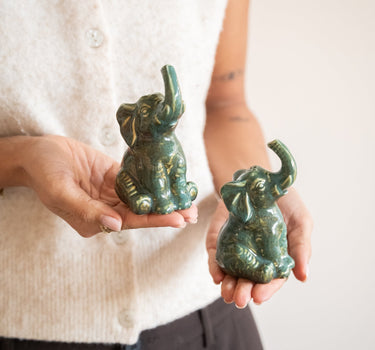Salt & Pepper Elephant Green - Things I Like Things I Love