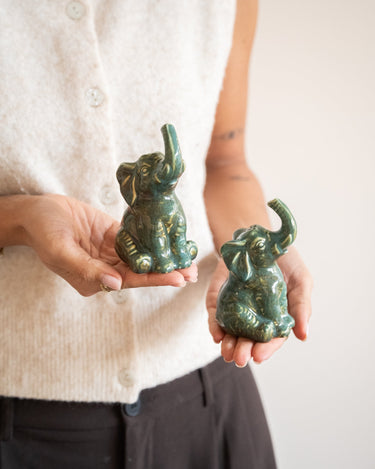 Salt & Pepper Elephant Green - Things I Like Things I Love