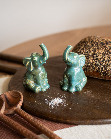 Salt & Pepper Elephant Green - Things I Like Things I Love