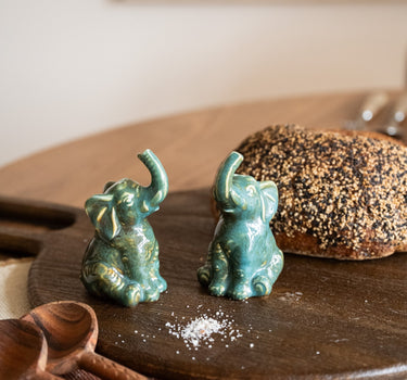 Salt & Pepper Elephant Green - Things I Like Things I Love