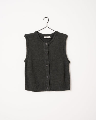 Sansa Gilet Button Dark Grey - Things I Like Things I Love