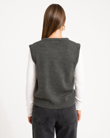 Sansa Gilet Button Dark Grey - Things I Like Things I Love