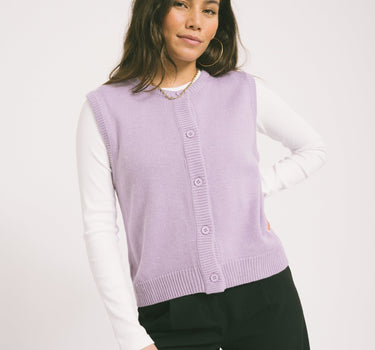 Sansa Gilet Button Lilac - Things I Like Things I Love