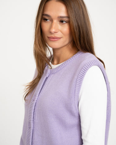 Sansa Gilet Button Lilac - Things I Like Things I Love