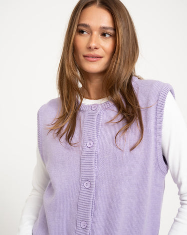 Sansa Gilet Button Lilac - Things I Like Things I Love