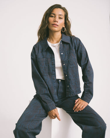 Sarah Overshirt Insignia Blue/Snake - Things I Like Things I Love