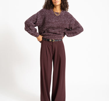 Sascha O-Neck Knit Fig Romance Rose - Things I Like Things I Love