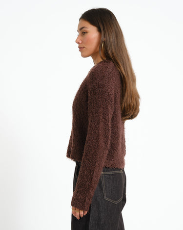 Sassy O-Neck Knit Chocolate Plum - Things I Like Things I Love