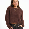 Sassy O-Neck Knit Chocolate Plum - Things I Like Things I Love