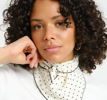 Scarf Polkadot Black White - Things I Like Things I Love