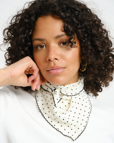 Scarf Polkadot Black White - Things I Like Things I Love