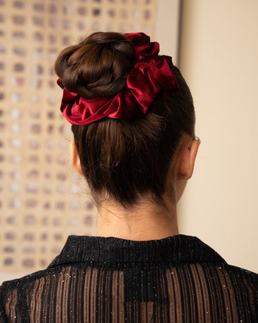 Scrunchie Burgundy Velvet - Things I Like Things I Love