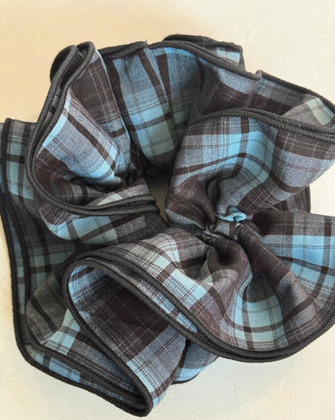 Scrunchie Checked Blue/Brown - Things I Like Things I Love