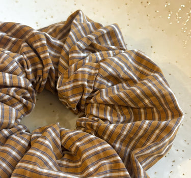 Scrunchie Checked Brown - Things I Like Things I Love