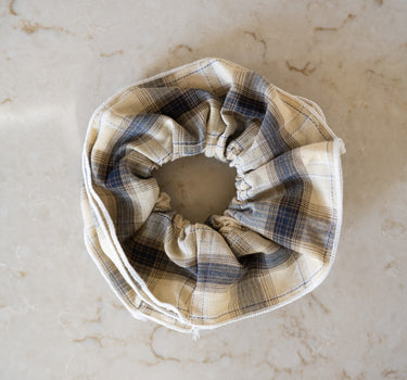 Scrunchie Checked Ecru - Things I Like Things I Love