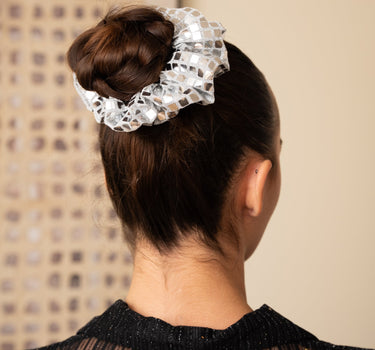 Scrunchie Disco Silver - Things I Like Things I Love