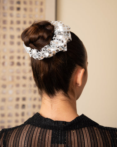 Scrunchie Disco Silver - Things I Like Things I Love
