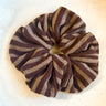 Scrunchie Knitted Brown Stripy - Things I Like Things I Love