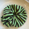 Scrunchie Knitted Minty/Brown Stripy - Things I Like Things I Love