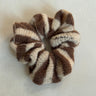 Scrunchie Knitted Taupe Stripy - Things I Like Things I Love