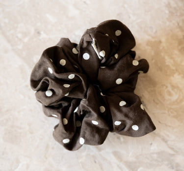 Scrunchie Polkadot Brown - Things I Like Things I Love