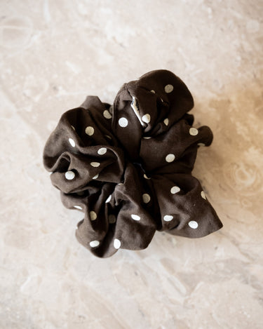 Scrunchie Polkadot Brown - Things I Like Things I Love