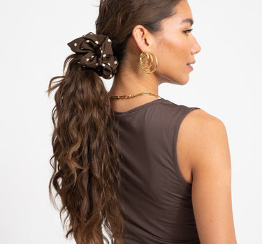 Scrunchie Polkadot Brown - Things I Like Things I Love