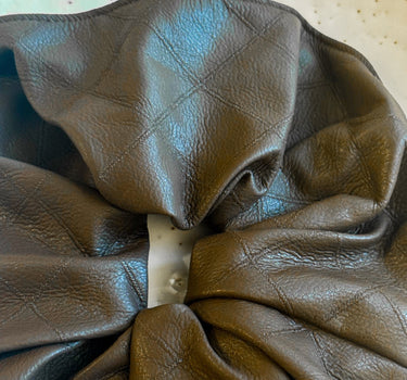 Scrunchie PU Checked Brown - Things I Like Things I Love