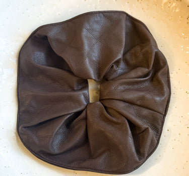 Scrunchie PU Checked Brown - Things I Like Things I Love