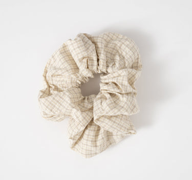 Scrunchie Small Check Sand - Things I Like Things I Love